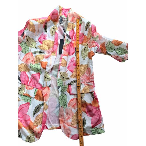 Venti 6 Italian Linen Blend Floral Two-Piece Set Size L lounge set jogger. - Picture 5 of 8